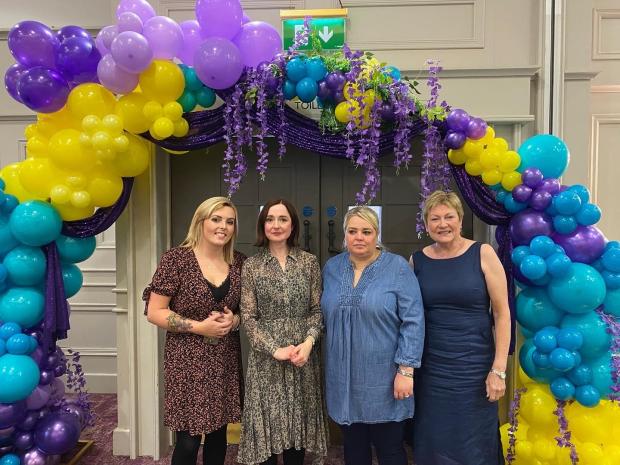 Professor Siobhan O'Neill with The Autism Hive NI founders 